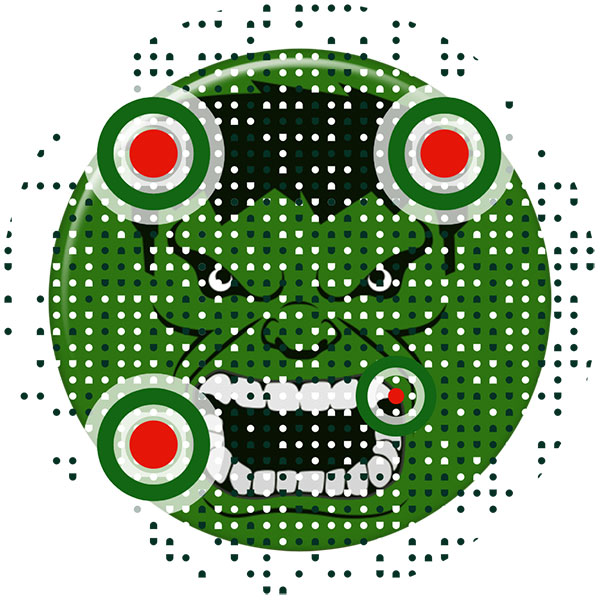 Codice QR con esempio logo Hulk