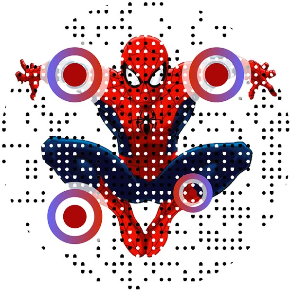 Codice QR con esempio logo Spiderman